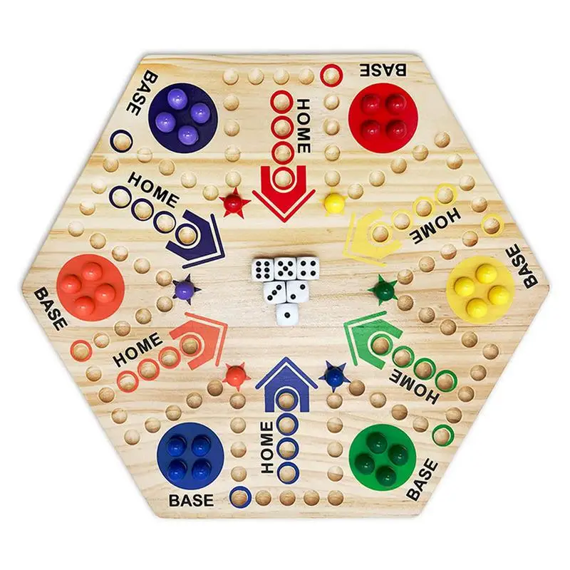 

Chess Board Set Winner Moves Games Flying Chess Educational Games For Family Night Double-Sided Board Game With Beads And Dice