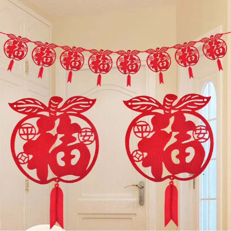 Весенний фестиваль баннеры Счастье висячие флаги китайский Новый год украшение