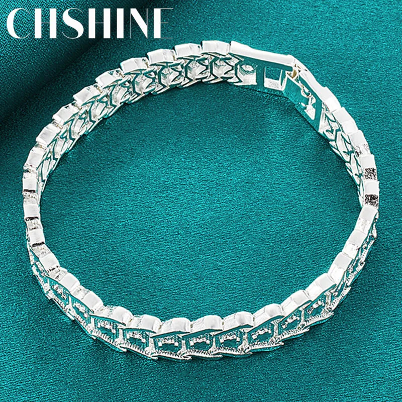 

CHSHINE 925 Sterling Silver Strap Chain Bracelet For Man Women Charm Wedding Celebration Engagement Party Fashion Jewelry