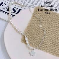 sterling silver collar de ley plata 925 para mujer flower smiling face irregular baroque pearl necklace jewelry for women 2022