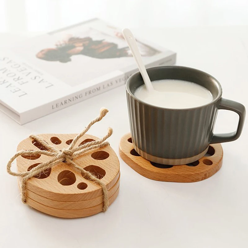 

1 шт. деревянная подстилка креативная Лотос ломтик корня изоляционная подставка кунг-фу подставка для чая домашняя кухонная подставка