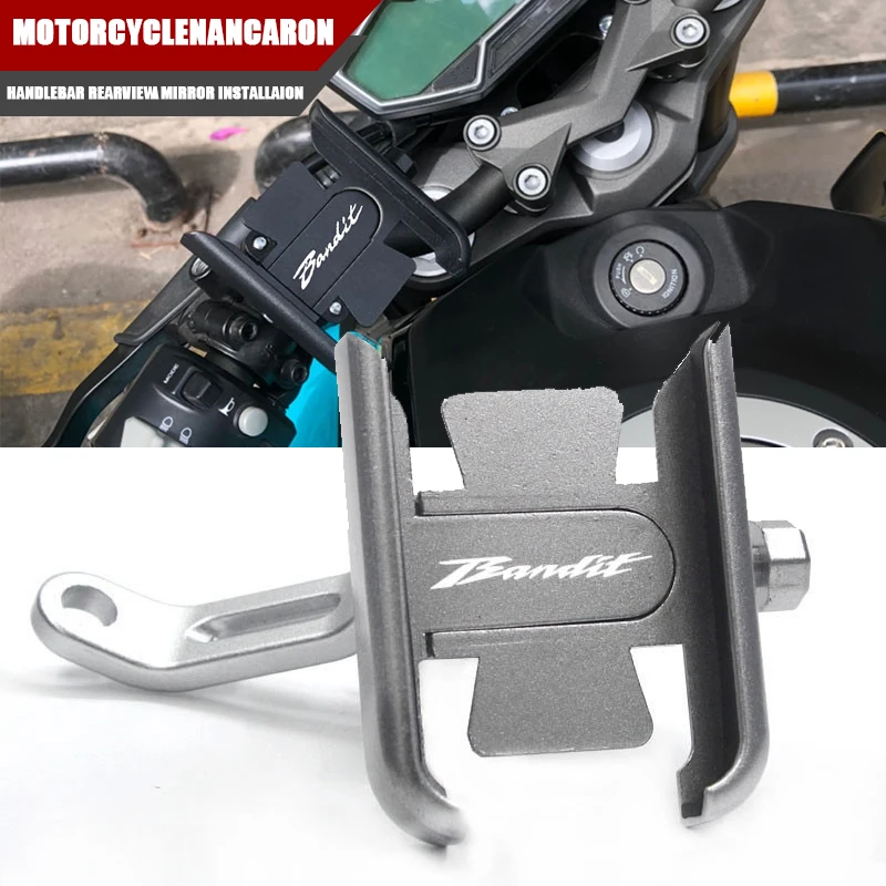 

Для Bandit 1200 1250/S/F 250 400 650 CNC алюминиевые аксессуары для руля, зеркальная фотомагнитная Подставка для GPS