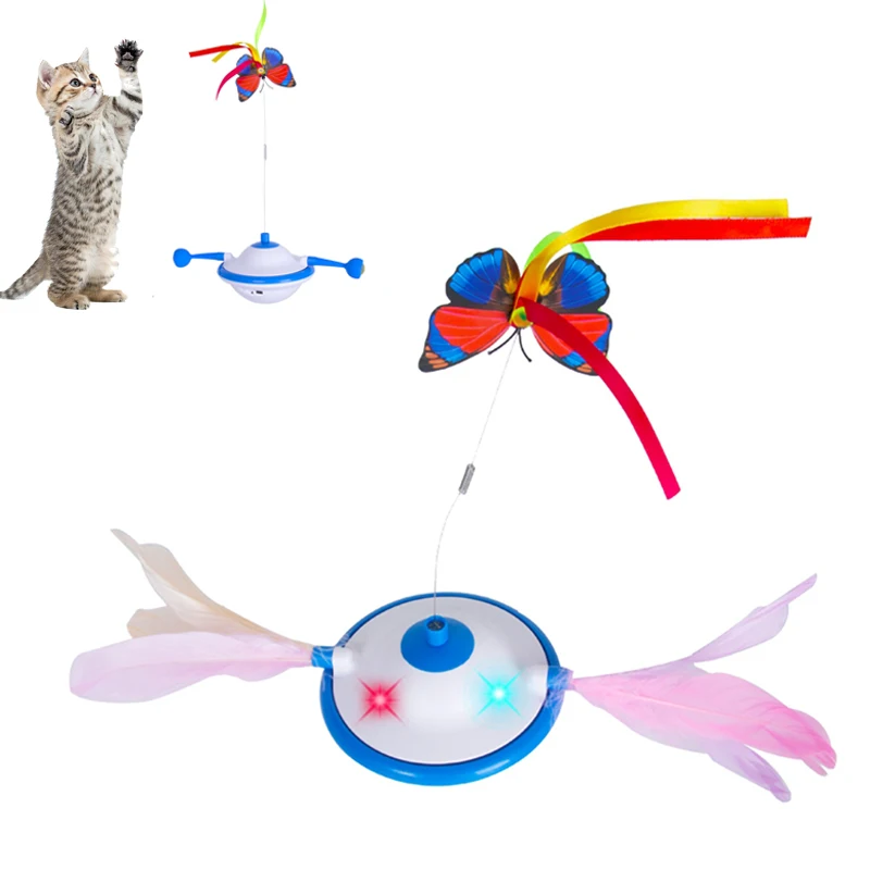 

Cat Toys Interactive Butterfly Feather Catnip Smart Rolling Ball for Indoor Kitten Self Play Automatic Sensing Kitty Teaser Wand