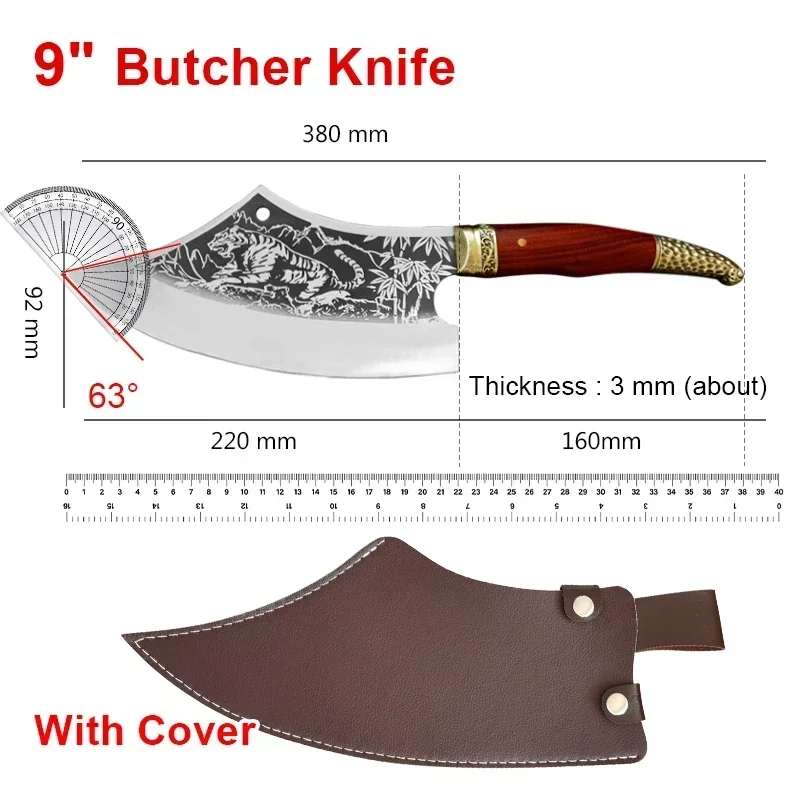 Ручные кованые кухонные ножи тесак измельчитель мяса овощной мясник нож для