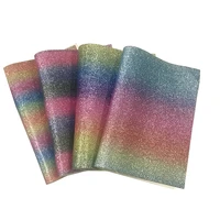 matte rainbow design colorful shiny fine glitter faux leather printed fabric sheet for bows diy spakly leatherette 30135cm