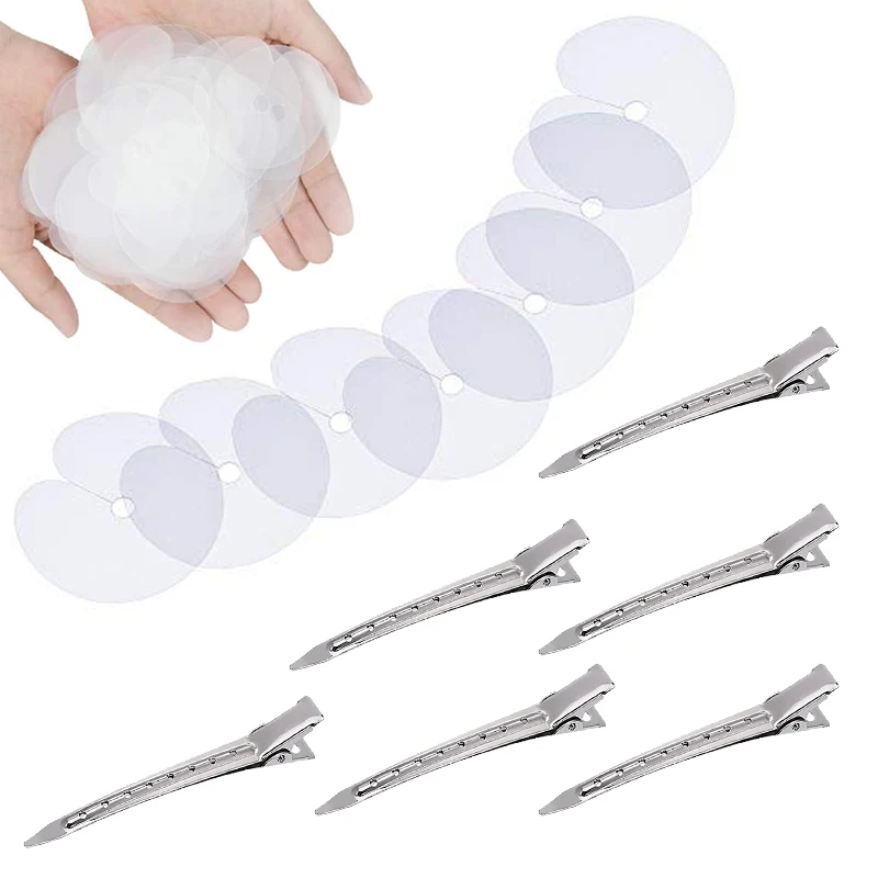 150Pcs Hair Extension Heat Fusion Protector Shield Template Disk Protezione Del Cuoio Capelluto Per Salon 6Pcs Fermagli Per Capelli