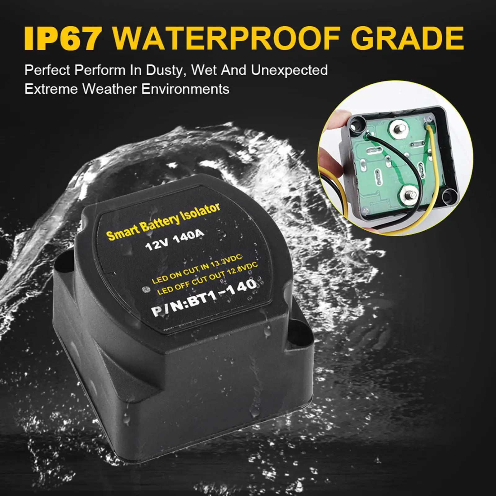 Умный изолятор аккумулятора 12 В 140 А реле автоматической зарядки двойной батареи