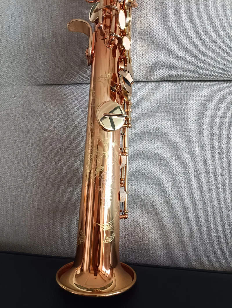 

French Mark 6 Original 1 :1 key type Soprano Saxophone Rose gold key Bb Soprano Sax woodwind instrumen with case