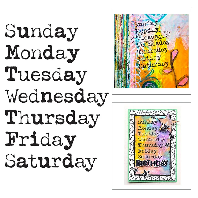 Новые прозрачные штампы в стиле ретро с изображением недели и английских слов