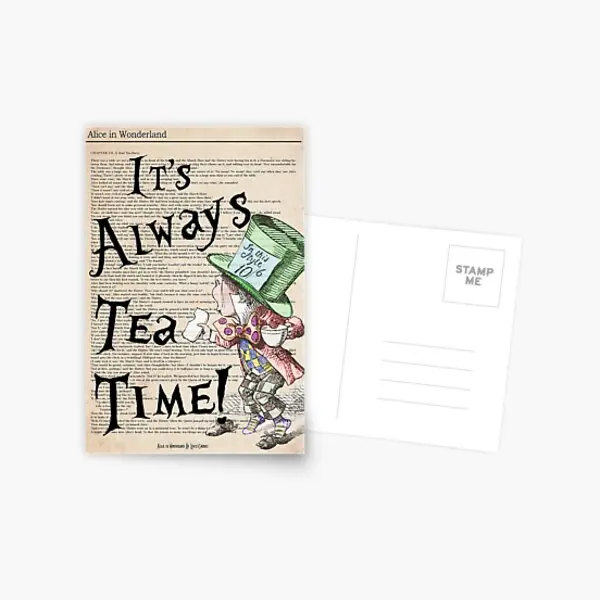 

Mad Hatter Always Tea Time Print Ali альбом для открыток мультяшный Hoom Memory Boys Style современная картина подарок модная печать фото