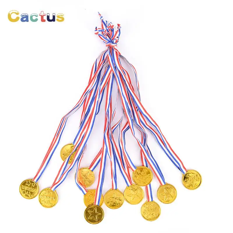

12/20pcs Winners Gold Plastic Medals Sports Day Party Bag Prize Awards Toys for Children