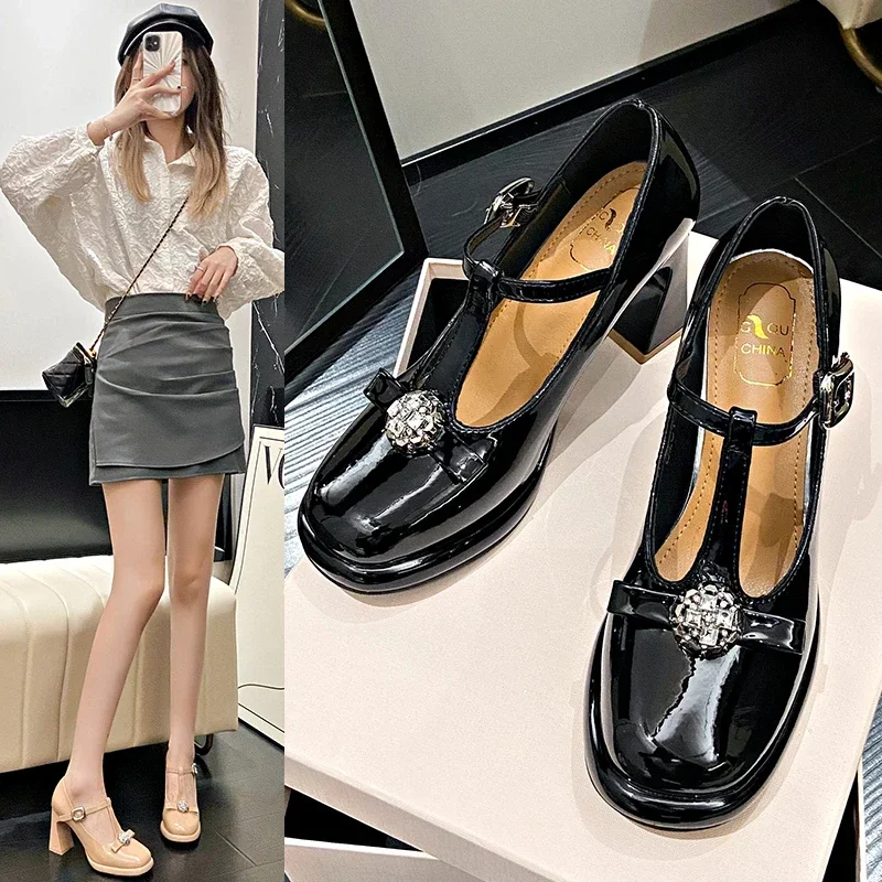 Женские модельные туфли из лакированной кожи Jk винтажные Мэри Джейн на
