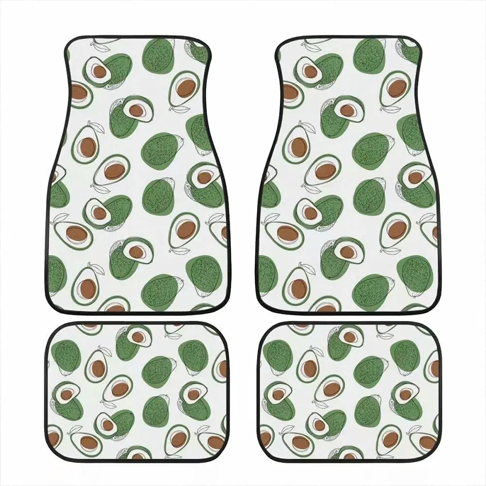 

Cumagical Car Floor Mats Fashion Car Carpet Cartoon Avocado Pattern Front&Rear 4-Piece Full Set Fit for SUVs,Vans,Cars,Trucks