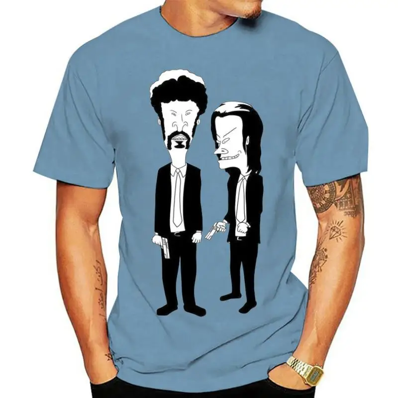 

Мужская черная футболка с круглым вырезом, с принтом Beavis