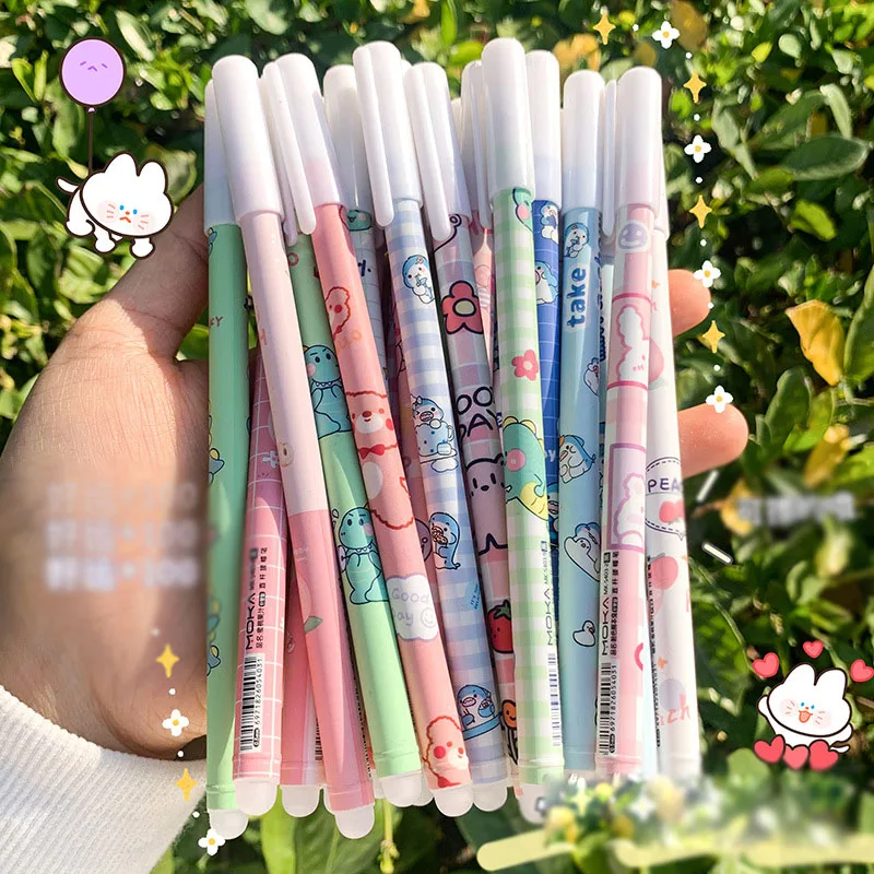 

Гелевая ручка со стираемыми мультяшными животными, 120 шт./лот, милый медведь, кролик, кошка, ручки для подписей, канцелярские принадлежности для письма, рекламный подарок