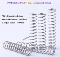 1pcs compression spring wire dia 1 6mm length 60 200mm 304 stainless steel y type compressed spring return spring