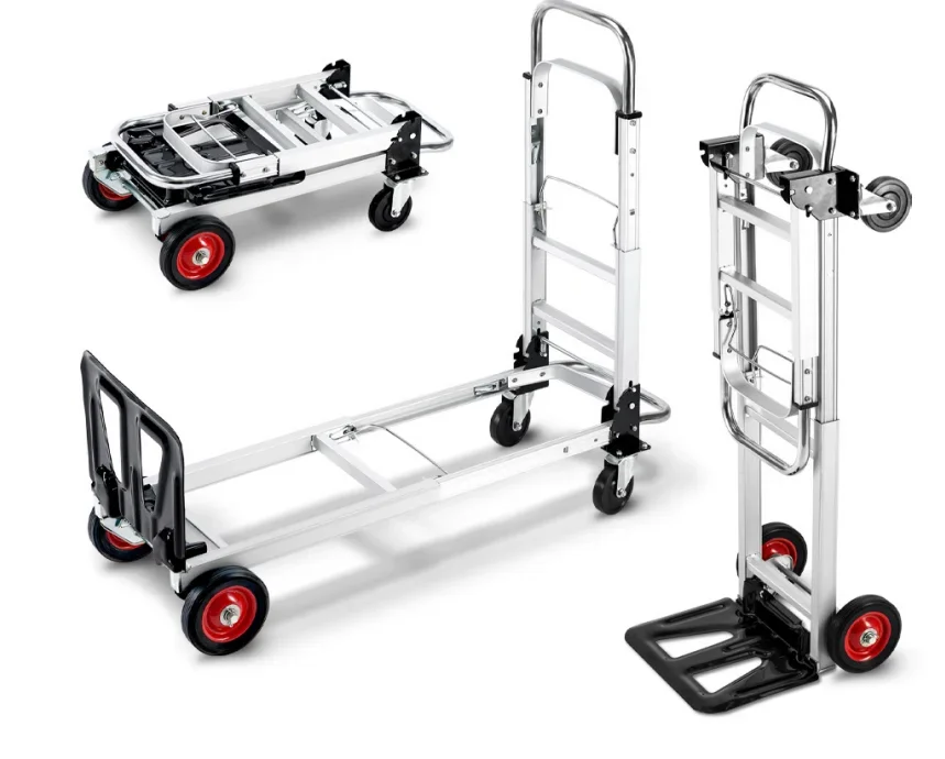 Сверхмощная тележка для багажа 2-в-1 и Портативная растягивающаяся алюминиевая