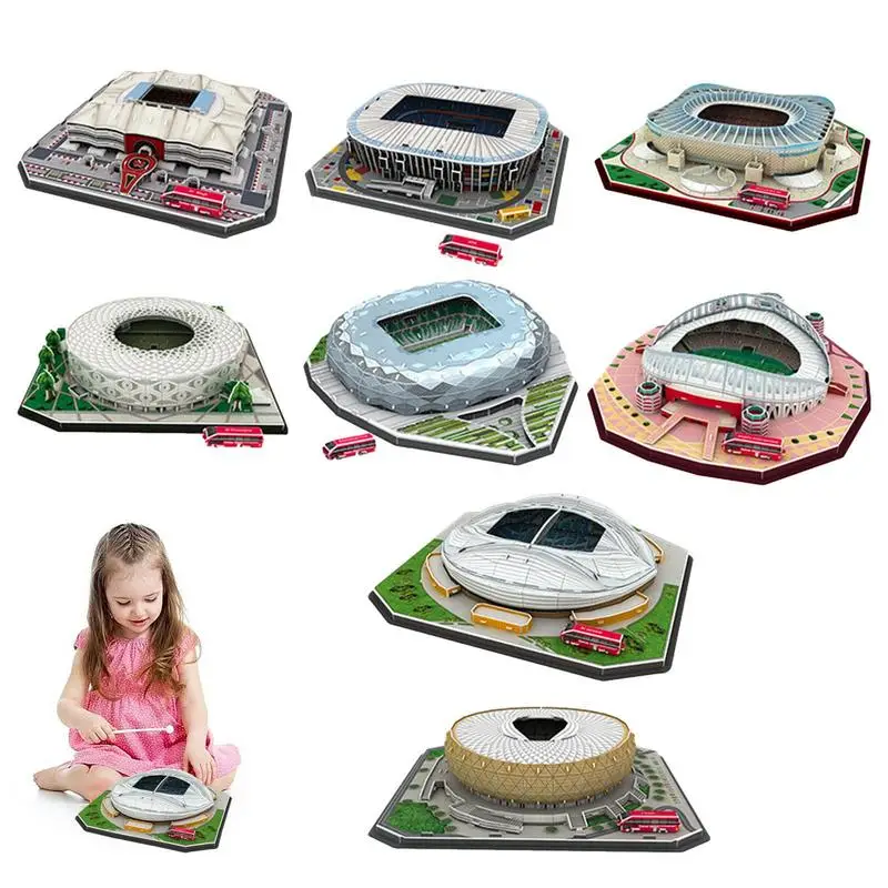 

3D Soccer Field Model Puzzle 8 Pcs Educational Stereoscopic Puzzle Toy Football Stadium Model Educational Jigsaw Puzzle For Boys