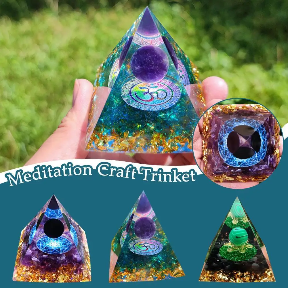 

Pyramid Stone And Crystals Energy Amethyst Reiki Chakra Multiplier Meditation Craft Trinket Home Decoration Gifts