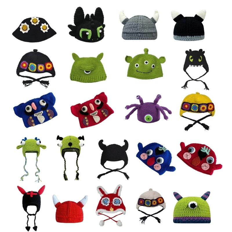 

Милая Повседневная вязаная шапка на Хэллоуин, теплые зимние шапки, головной убор для подростков и детей