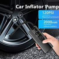 2022 new car electrical inflator pump fast inflation led lighting portable wireless 120psi air compressor motorcycle bicycle