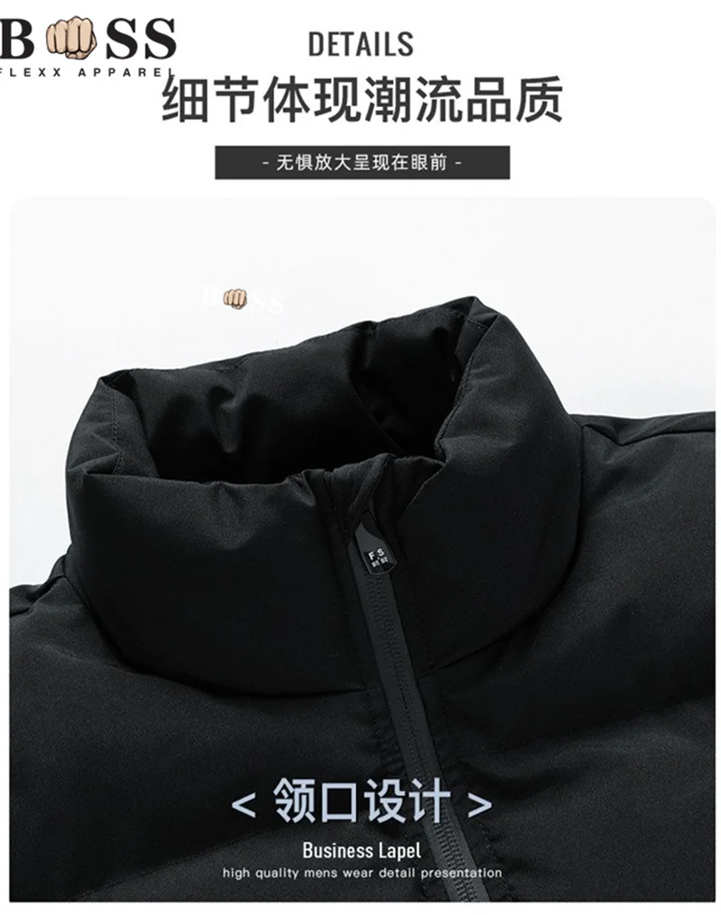 Мужская куртка с принтом BSS FLEX APPAREL модная повседневная утолщенная