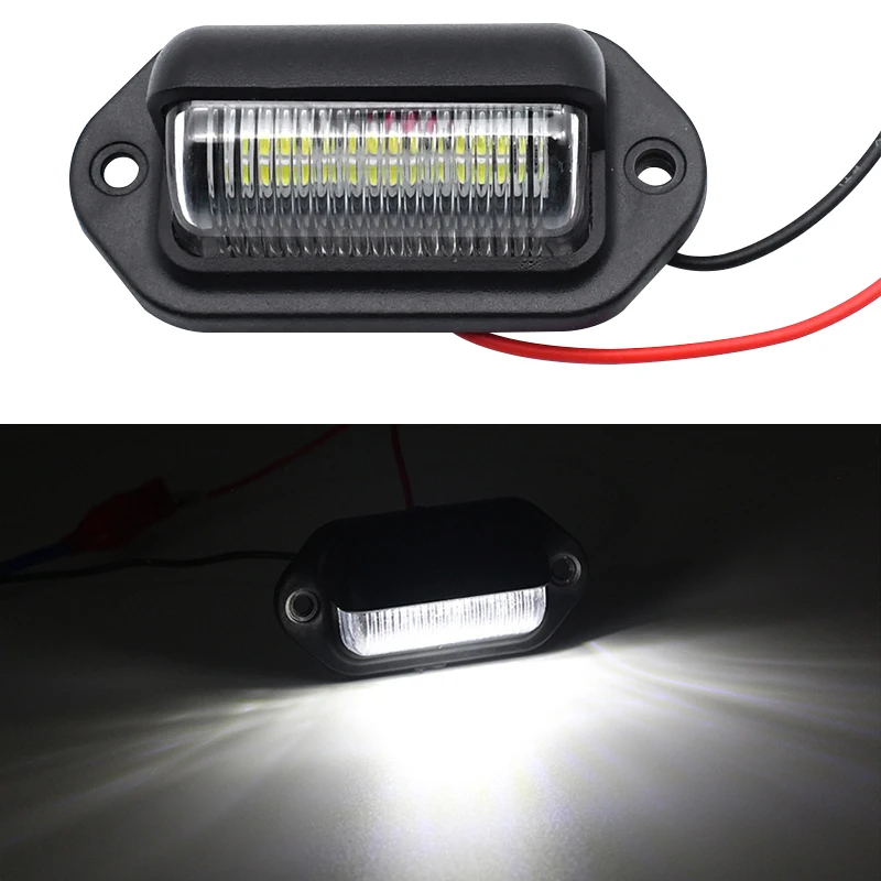 

6 LED Car License Number Plate Light White Bulbs For SUV Truck Trailer Van License Plate Light Car Accessories