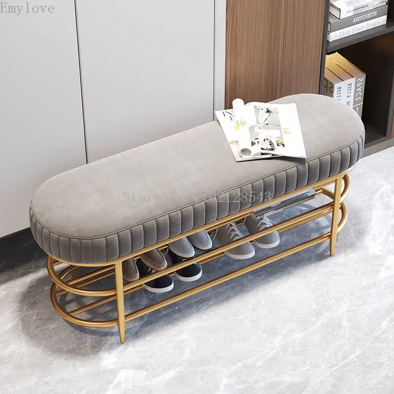 Вешалка для обуви с мягким бархатным сиденьем скамейка хранения мебель гостиной