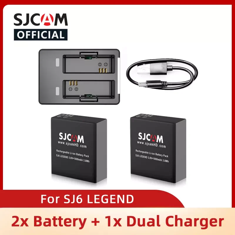 

Original SJCAM SJ6 Battery 3.8V 1000mAh Rechargeable Battery Dual Charger For SJCAM SJ6 Legend Sport Action Camera Accessories