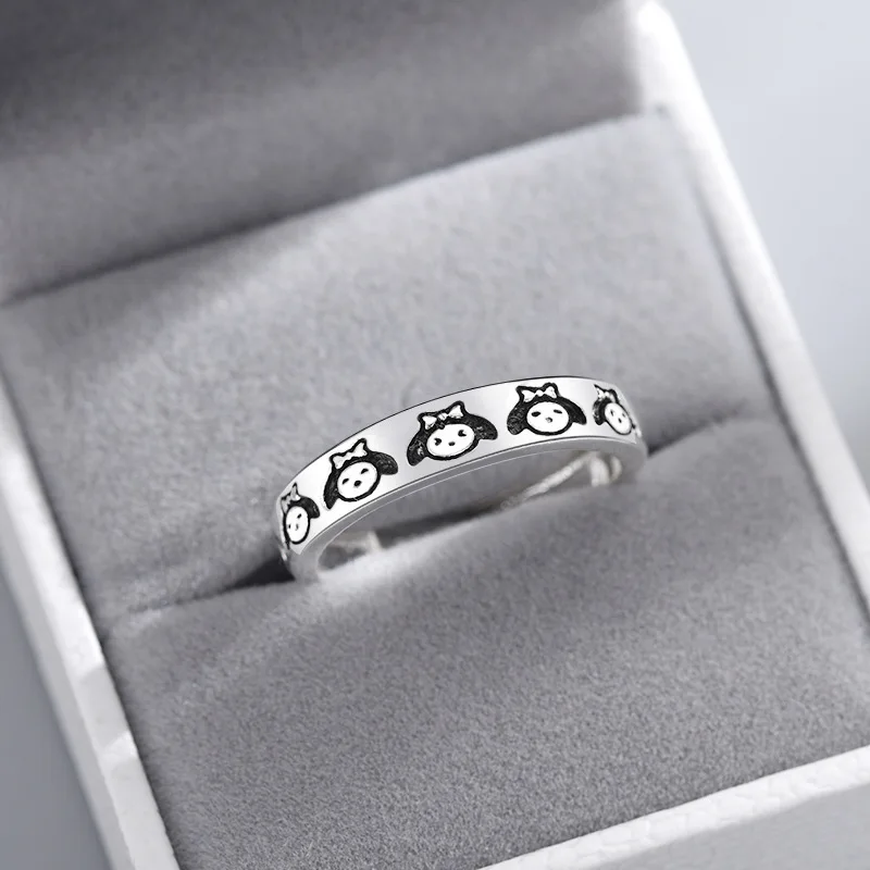 

Sanriod Anime Kuromi Melody Cinnamoroll Finger Ring Open Design Cartoon Jewelry Accessories Kawaii Couple Ring Gift Toy