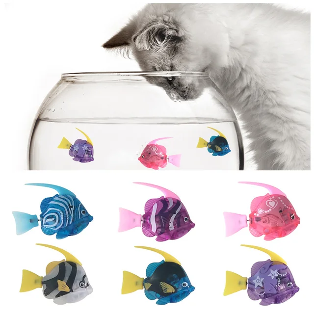 Cat Interactive Electric Fish Toy Water Cat Toy for Indoor Play Swimming Robot Fish Toy for Cat and Dog with LED Light Pet Toys 5