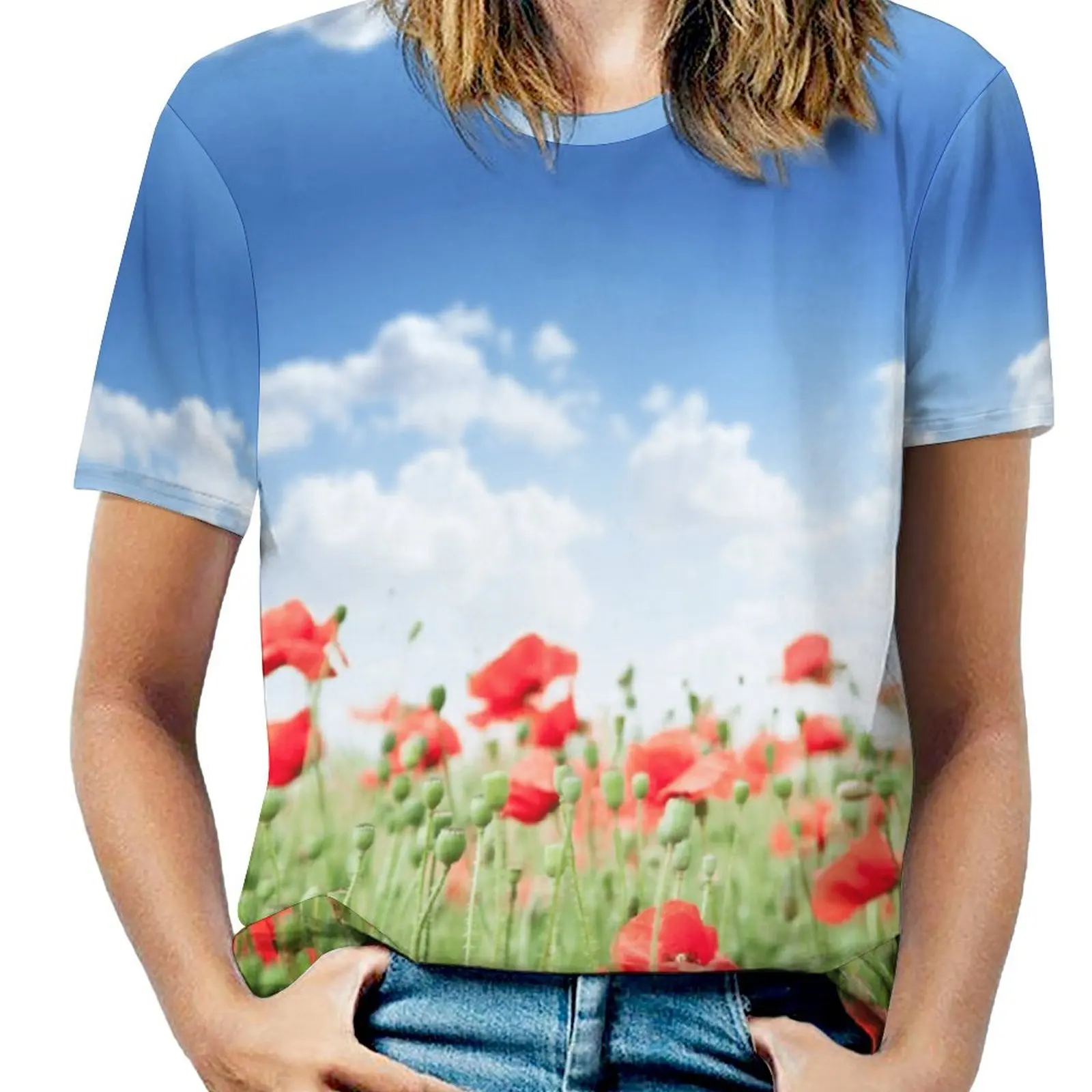 

Wall Mural Field of Wild Poppy Flowers. PI T-shirt Fresh Move Humor Graphic Tees Top Quality Fitness Eur Size