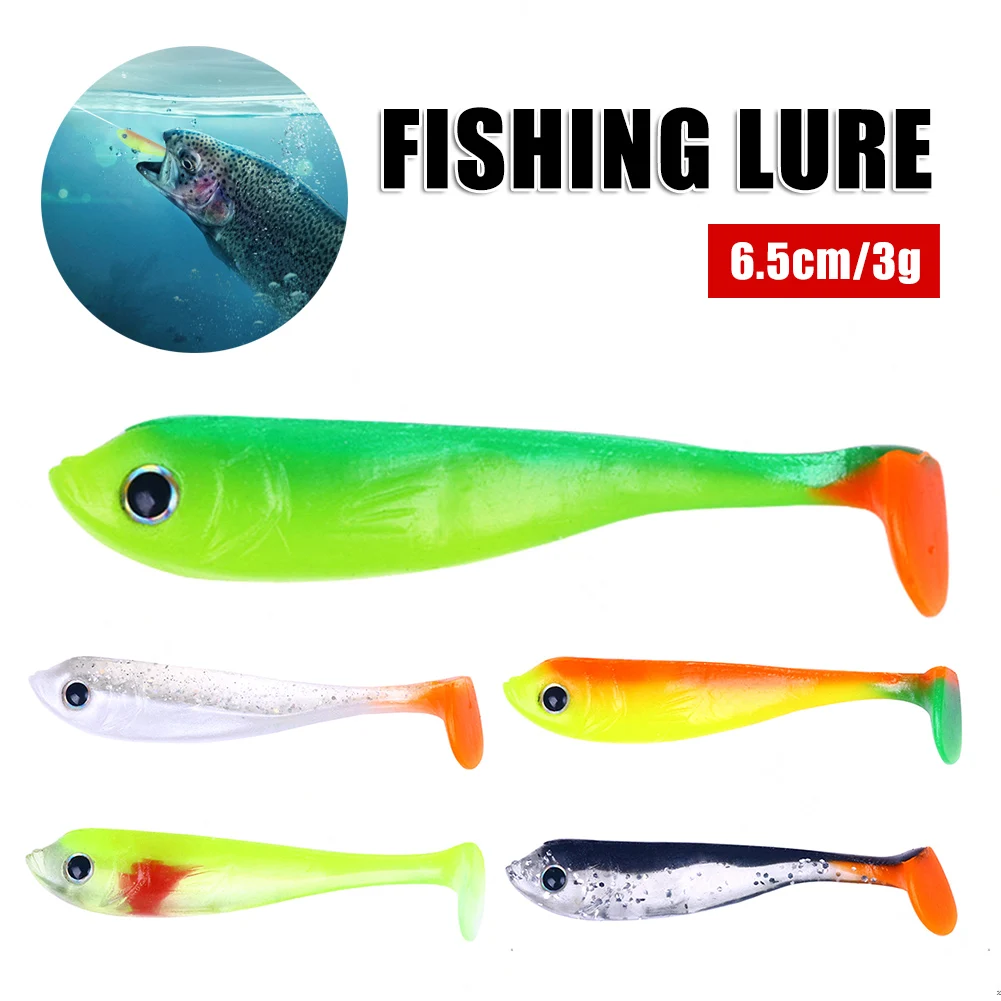 

New Fishing Lure T-Tail Minnow Artificial Soft Bait Paddle Tail Soft Worm Carp Bass Trout Freshwater Fishing Tackle Accessories
