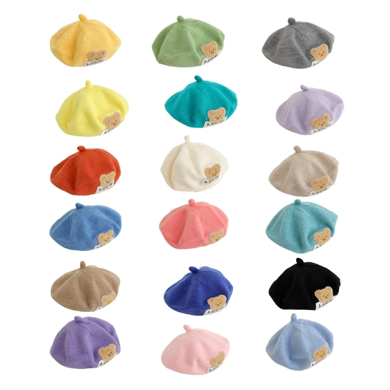 

57EE Stylish Kids Bear Soft & Comfortable Children Warm Cap Bear Artist Cap