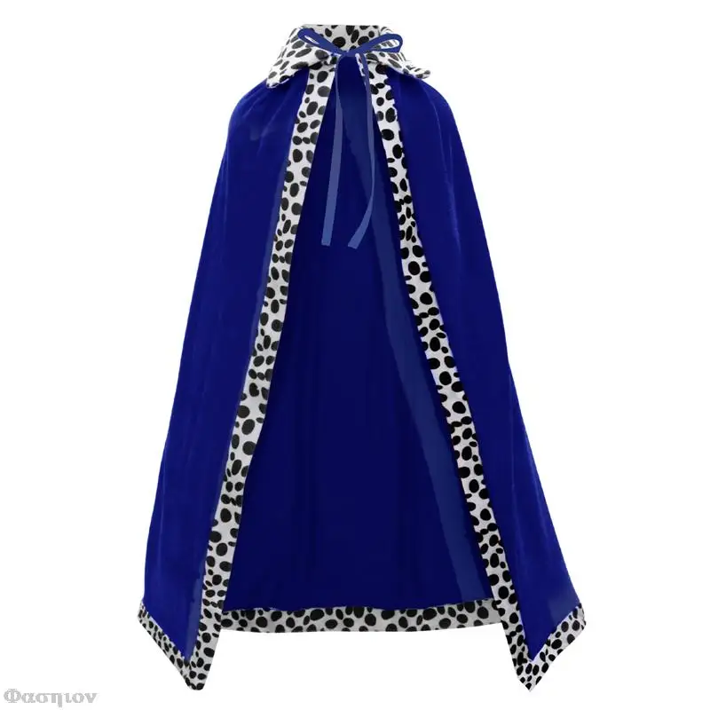 

New King Robe Anime Medieval Children Prince Cloak Cape Party Performance Festive Outfit Costume Cosplay Halloween Blue
