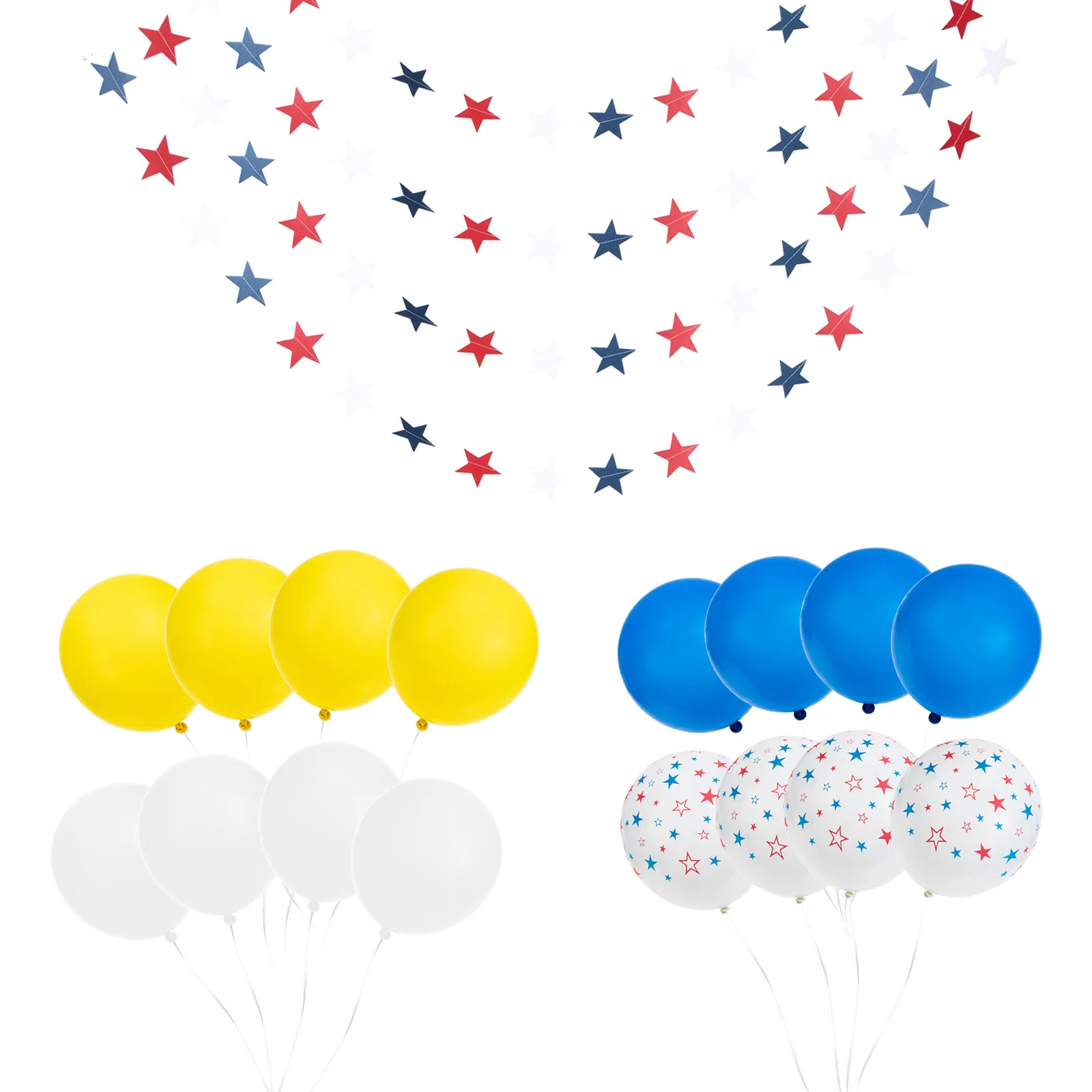 

1 Набор патриотический Звездный баннер гирлянда набор воздушных шаров День Независимости