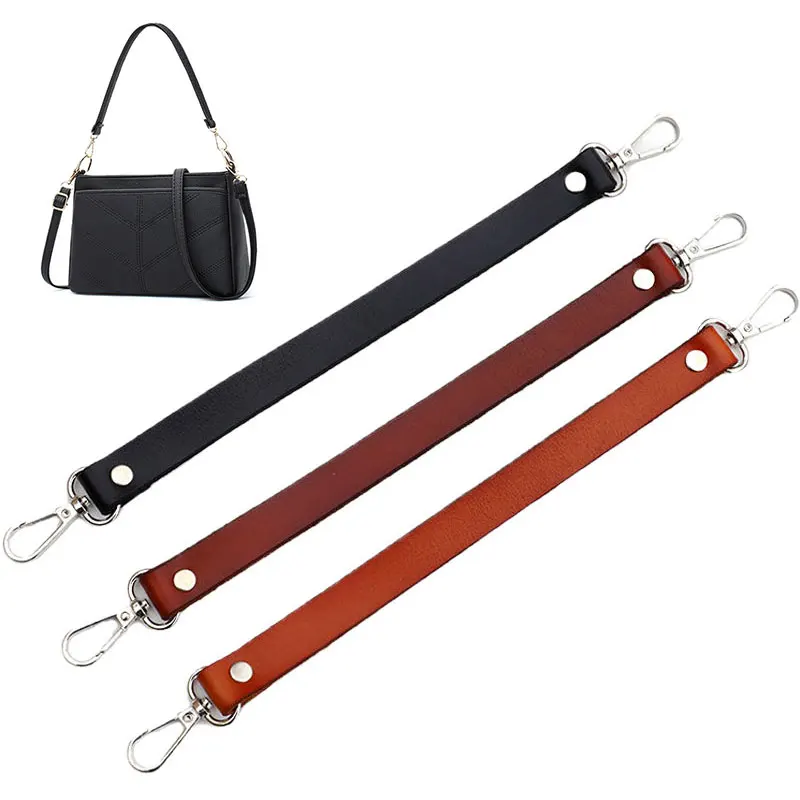 

Short Bag Handle Strap Hook Handle Hand Strap Bag Accessories Short Handle Strap Stylish Genuine Leather Convenient Solid Color