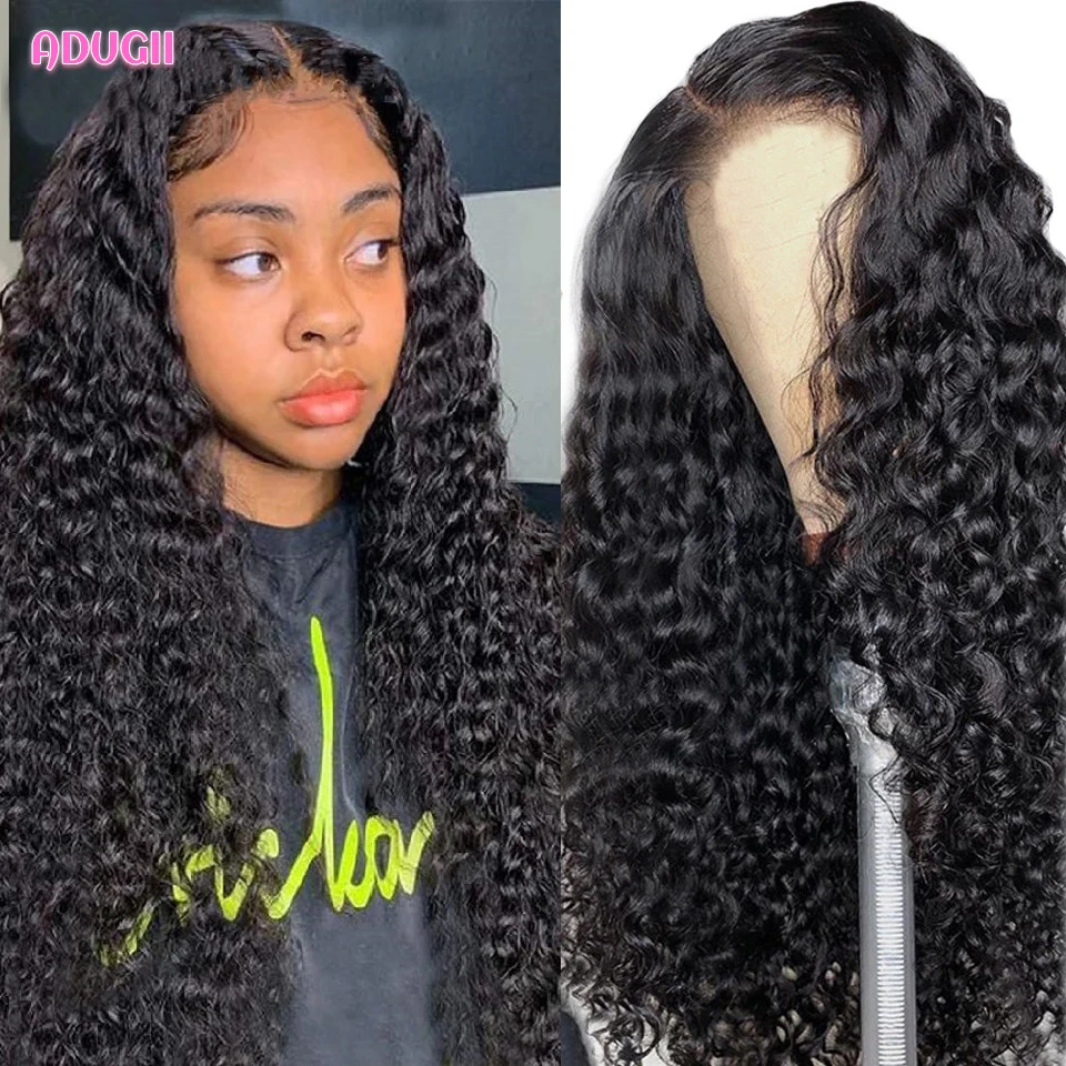 Deep Wave  Lace Front Human Hair Wigs Curly Natural  Hairline Brazilian Human Hair Lace Frontal Wigs  For Women