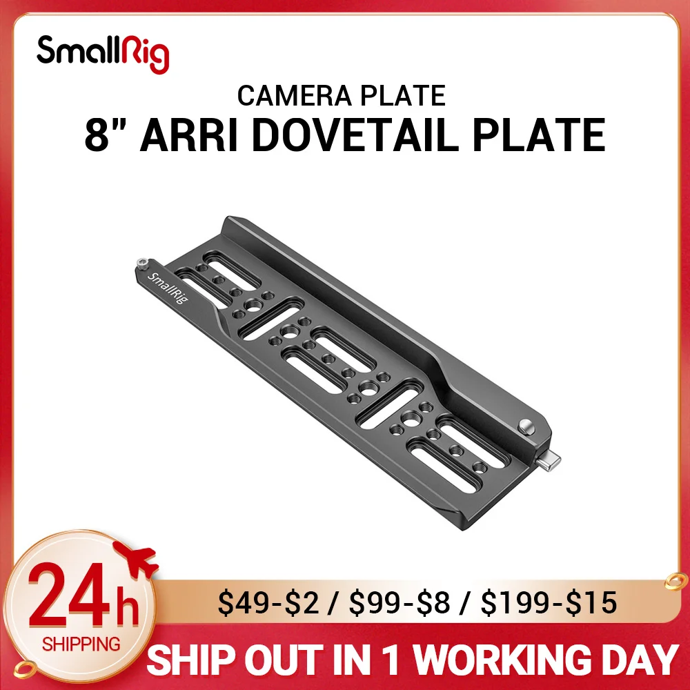 

SmallRig 8'' Lightweight ARRI Dovetail Plate WIth 1/4’’-20 And 3/8’’-16 Threaded Holes Tripod Fluid Head Camera Accessories 2304