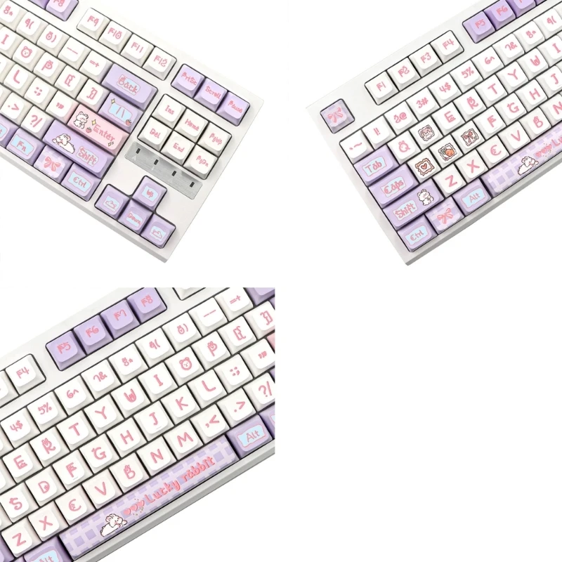 

Колпачки для клавиш с молочным кроликом PBT XDA, колпачки для клавиш dz60/RK61/64/gk-61/68/98/104/108, механическая клавиатура 7u 2,25/, раздельная клавиатура