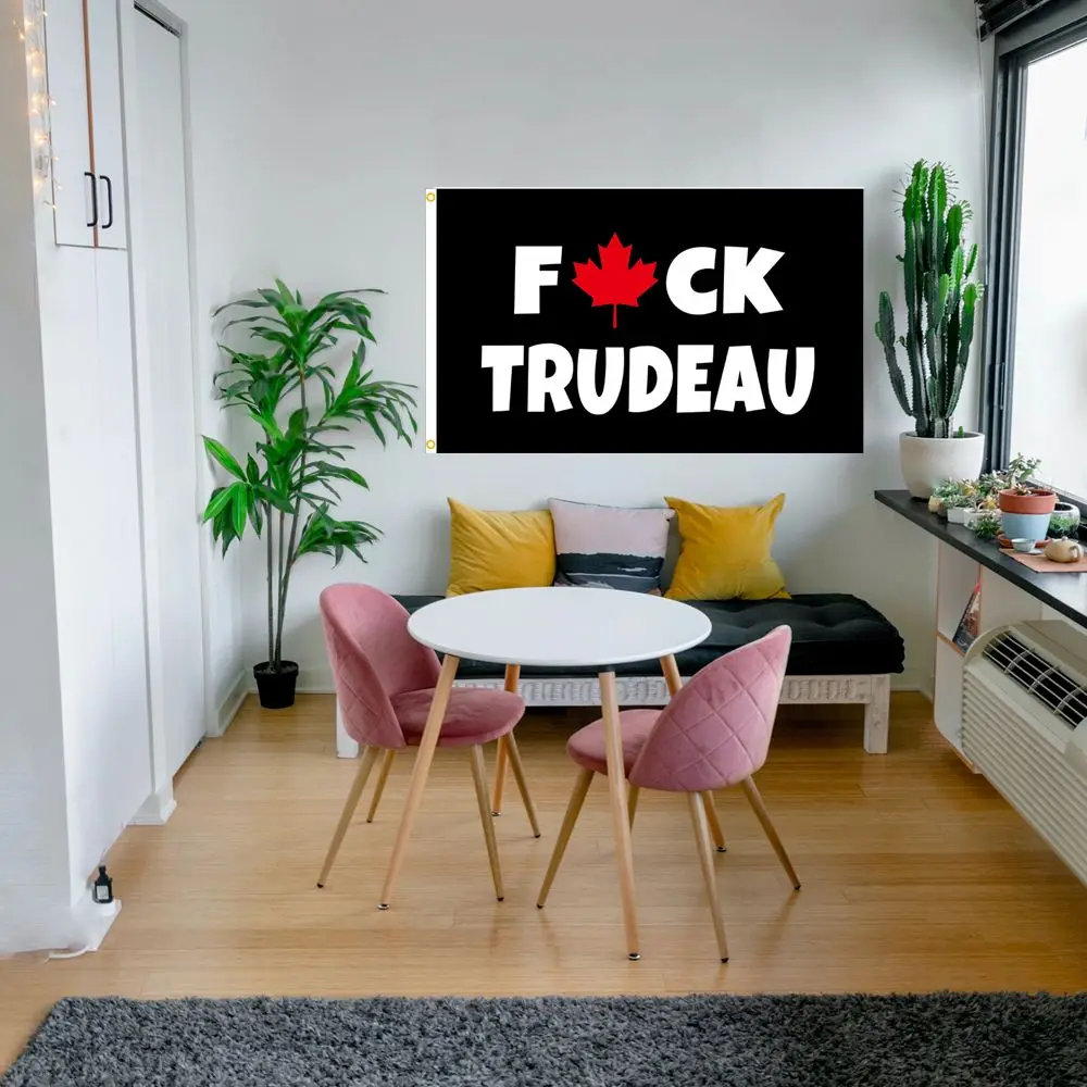 

3x5FT F Trudeau Flag F Word Trudeau Banner for Outdoor Indoor Home Yard Decoration Banners Durable Polyester Flag