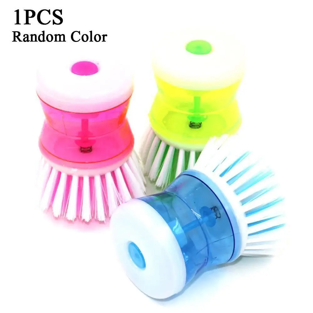 

1pc Random Color Creativity Kitchen Wash Pot Dish Brush Brush Automatically Decontamination Add Liquid Up Clean Washing Liq