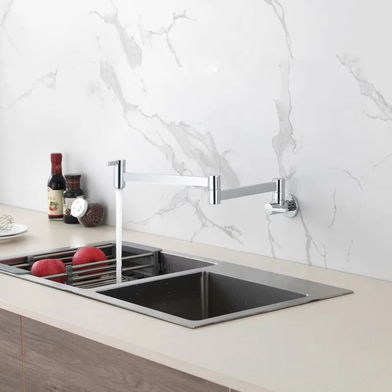 Складной медный смеситель для кухни Torneira Cozinha Parede