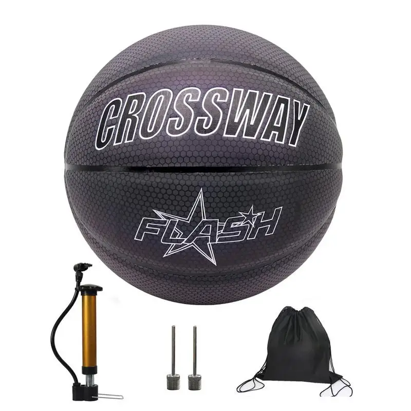 

Glowing Basketball Outdoor Basketball Size 7 Black Luminous Basketball Night Game Light Up Glow Basket Ball Gift Ideas For Teen