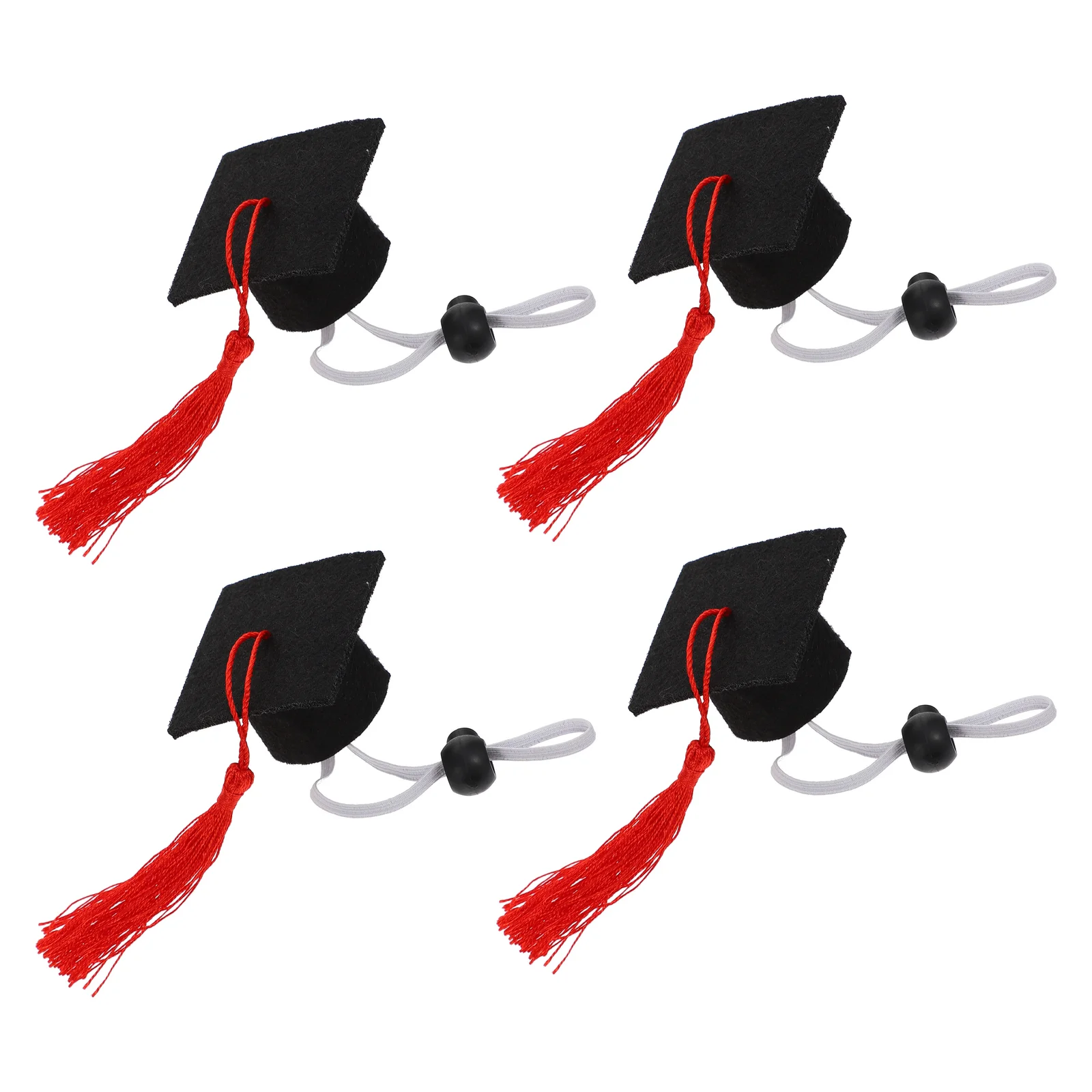 

Graduation Cap Graduation Hat with Tassel Graduation Costume for Dogs Cats 4pcs ( Red )