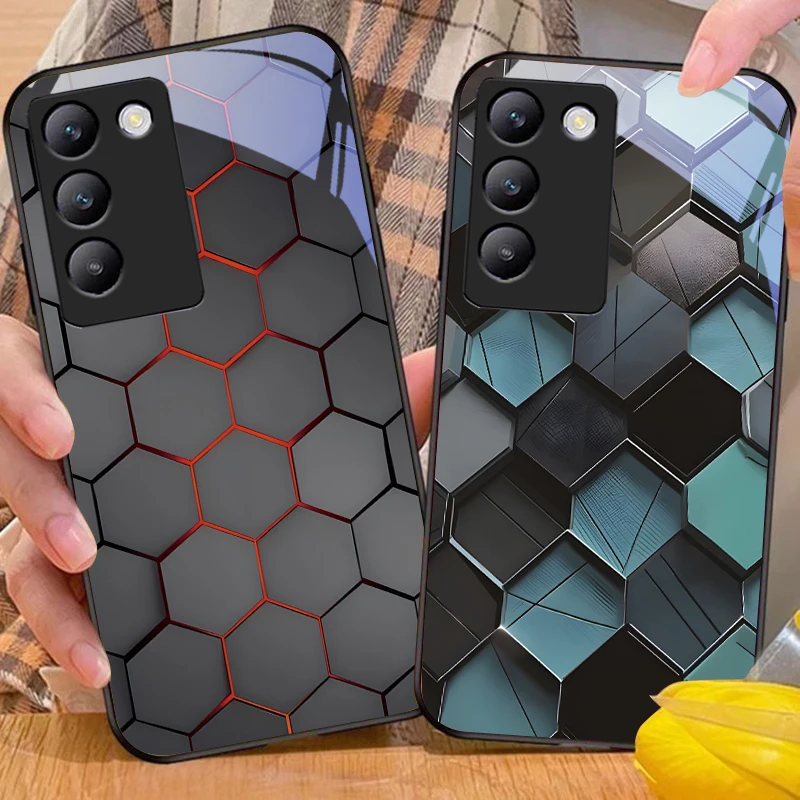 Сотовая текстура для Y72 33S 11 03 36 96 Lite 35 16 Iqoo 12 V40 SE 5G 29 40 21 30 X80 Pro Vivo чехол телефона из