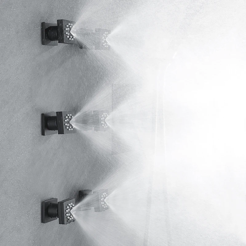 Душевая лейка с дождевой насадкой черный квадратный распылитель из твердой