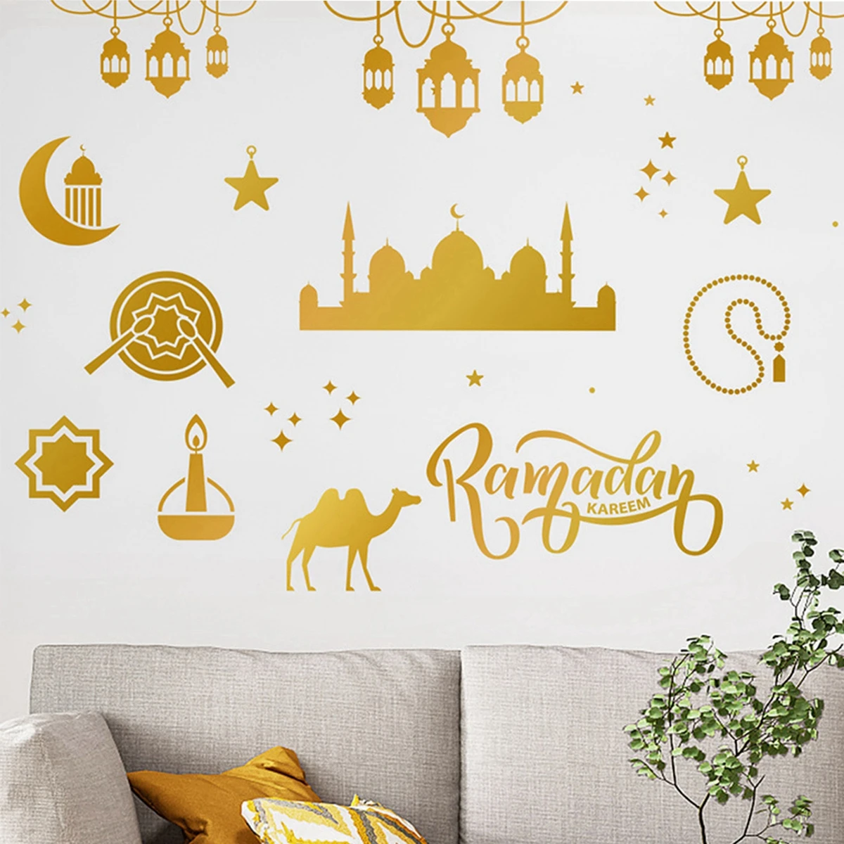 Наклейка на окно Eid Mubarak наклейка для домашнего декора Исламской Мусульманской