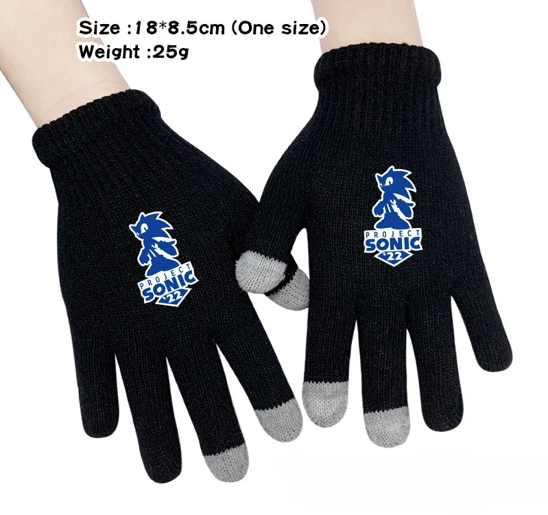 

Sonic Digital Printing Warm Gloves Cartoon Men's and Women's Autumn and Winter Outdoor Touch Screen Cold-proof Gloves