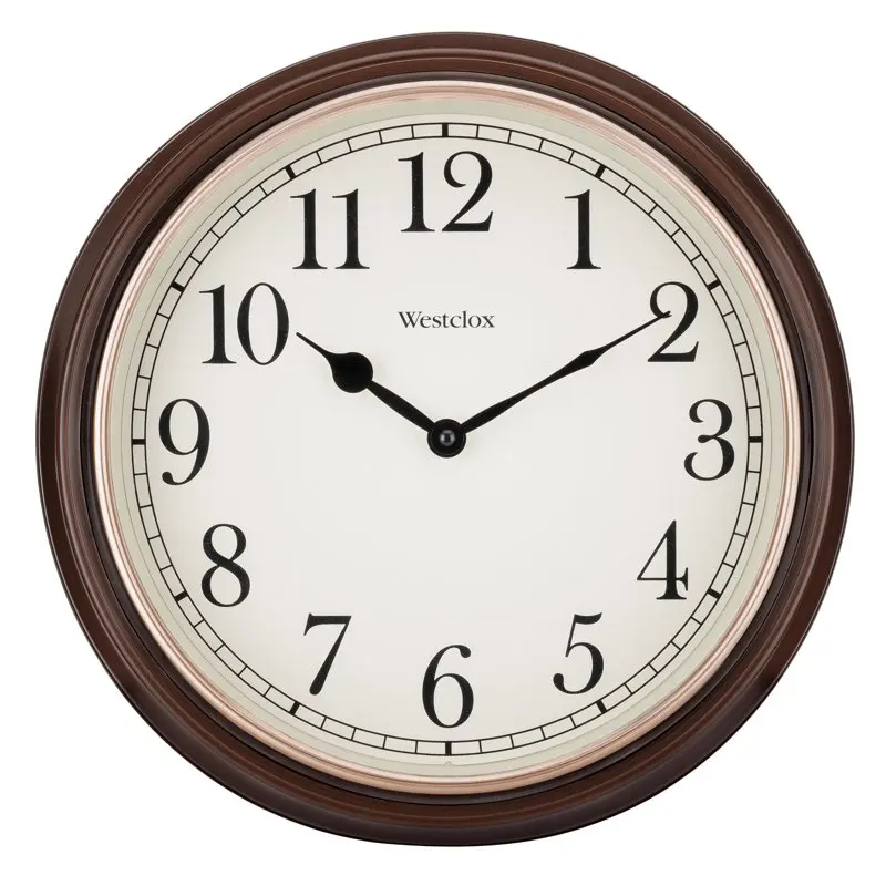 

15.5" Round Woodgrain Look Analog QA Wall Clock